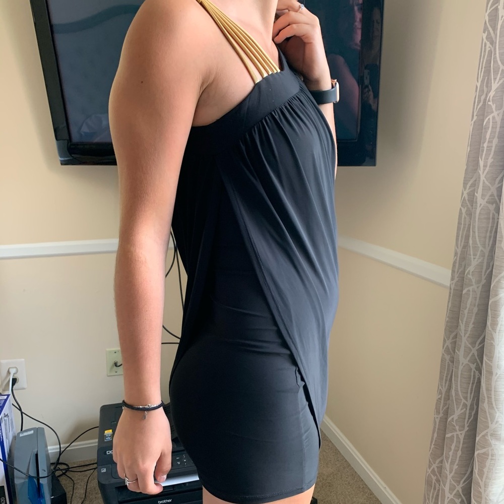 Black and gold one shoulder super soft dress